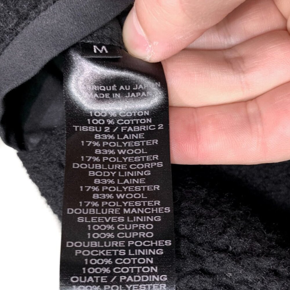 Balmain Black Waxed Cotton and Wool Lined Biker Jacket - Picture 11 of 11